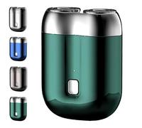 Literalous Shavers, 2025 New Upgrade Pocket Shaver USB Mini Shavers, Portable Rotary Dual Ring Electric Razor, Pocket Size Washable for Home Travel (Green)