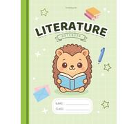 Literature Notebook: Cute Hedgehog School Notebook for Kids: Cute Animal Composition Notebook for School, Homework, Notes and Learning | Grid Paper | Soft Cover | 110 Pages | 8.5 x 11 in