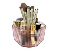 LiteTour Caddy Rosa in Cristallo, Organizer per Pennelli da Trucco con Rotazione a 360°, Multi-Scomparto per Prodotti per la Cura della Pelle, Strumenti Cosmetici, Toeletta, Scrivania, Cancelleria