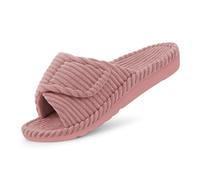 Litfun Pantofole ortopediche per la casa da donna, con supporto regolabile per arco plantare, pantofole per interni, punta aperta, in velluto a coste