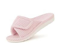 Litfun Pantofole ortopediche per la casa da donna, con supporto regolabile per arco plantare, pantofole per interni, punta aperta, in velluto a coste