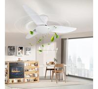 Litglobe Ventilatore da Soffitto con Luce e Telecomando,100cm 3 Pale Lampadario con Ventilatore,Silenzioso Lampada Ventilatore da Soffitto con 3 Colori Dimmerabile,6 Velocità,Reversibile,Timer,Bianco