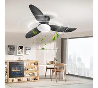 Litglobe Ventilatore da Soffitto con Luce e Telecomando,100cm 3 Pale Lampadario con Ventilatore,Silenzioso Lampada Ventilatore da Soffitto con 3 Colori Dimmerabile,6 Velocità,Reversibile,Timer,Nero