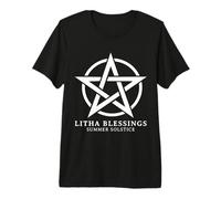 Litha Blessings Summer Solstice Wicca Wiccan Pagan Summer Maglietta Premium