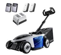 Litheli Easysurge Tagliaerba Tosaerba a Batteria 43cm, Semovente (2,2-4,7 km/h), Altezza di Taglio 25-75mm, Sacco 50L, fino a 500m², Tosaerba Elettrico 4 x 4.0Ah Batterie + Caricatore Inclusi