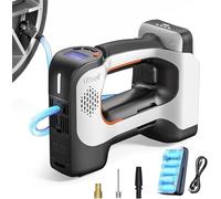 Litheli Pompa ad aria elettrica, pompa ad aria portatile con batteria da 10000 mAh, display digitale e compressore LED, per auto, moto, biciclette, palle