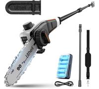 Litheli Pulsante Alto a Batteria U20 - Sega Elettrica da 8 Pollici, Trimmer Con Velocità di Taglio 8 m e Batteria 10000 mAh per Tagliare Rami, Potare