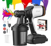 Litheli Sistema di spruzzatura a colori, spruzzatore a colori con flusso d'aria e colore regolabile, motore brushless da 500 W, con 3 modelli di spruzzo e 4 ugelli, batteria inclusa da 4,0 Ah, adatto