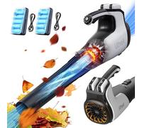 Litheli Soffiatore a Batteria, Soffiatore Elettrico Senza Spazzole, 180 km/h, 973 m³/h, Soffiatore Foglie a Batteria 2x20 V 2x4.0AH, Adatto per Pulire le Foglie