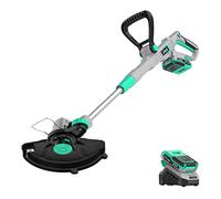 Litheli - Taglierina cordless da 20 V e bordatrice, Wacker elettrico da 12 pollici con alimentazione automatica di linea, batteria da 2,0 Ah e caricabatterie.