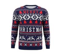 Litherday Maglioni Natalizi da Uomo Divertenti Maglioni a Maniche Lunghe con Motivo a Pinguino Brutto, Maglione Natalizio Lavorato a Maglia Scollo Rotondo
