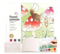 Lithyc Della Foresta Acquerelli Bambini, Disegno Colora Acqua,Libri Magici da Colorare Ad Acqua, Pittura Ad Acquerello per Bambini con Colori E Pennelli, Adatto A Bambini E Adulti