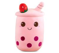 Lithyc Peluche Bubble Tea di Cartone Animato,Bubble Tea Cuscino Peluche,Cuscino In Peluche Bubble Tea,Caldi cuscini per la decorazione della casa(24cm-Rosa)