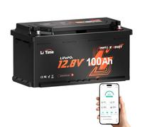 LiTime 12,8V 100Ah H190 Batteria LiFePO4 mit Bluetooth, Batteria al Litio con 100A BMS e 15000 Cicli, Per il Sottosella della Maggior Parte dei Camper, Dimensioni DIN H8 L5