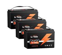 LiTime 3 Pezzi Batteria Litio 12V 100Ah LiFePO4 12 V per Camper, Barche, RV | BMS 100A, Max 15000 Cicli, Energia 2560Wh, IP65, Protezione Basse Temperature, Max 4P4S, per Caravan, Pesca, Yacht, Pick-up