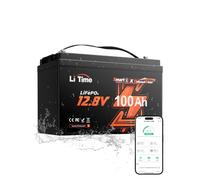 LiTime Batteria al Litio 12V 100Ah OBM per Barche, Batteria Marina LiFePO4 12V con Bluetooth, Max 15000 Cicli, Energia 1280Wh, Adatta per Motori da Traina, Nautico, Yacht, Motoscafo, Pesca