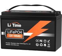 LiTime Batteria LiFePO4 12V 100Ah, Batteria Litio 12V con 100A BMS, 4000-15000 Cicli, Perfetta per Caravan, Camper, Alimentazione Di Riserva, Sistemi Solari, Sistemi Fuori Rete