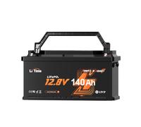 LiTime Batteria LiFePO4 12V 140Ah, Batteria Litio 12V con Bluetooth, Protezione a bassa temperatura e BMS 150A, 15000 Cicli e 10 Anni Di Durata per Caravan, Barche, Trolling Motors, Solare, Nautica