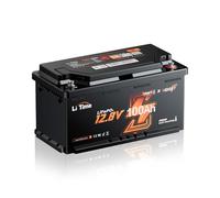 LiTime Batteria Litio 12V 100Ah Bluetooth H190 Batteria LiFePo4 12V 100Ah con Ingresso 2C e 200A BMS, Riscaldamento Intelligente, Protezione Basse Temperature, Max Potenza 2560W, per Caravan, Camper