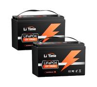 LiTime Batteria Litio 12V 100Ah LiFePO4 Ciclo Profondo per Camper (2 pezzi)