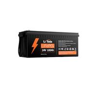LiTime Batteria Litio 24V 100Ah LiFePO4 Ciclo Profondo per Camper, Barche