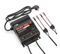 LiTime LiFePO4, 14,6 V, 10 A, IP67, impermeabile, 2 canali, 12 V AC-DC, con connettore Anderson, display LED, caricatore appositamente progettato per batteria al litio 12 V