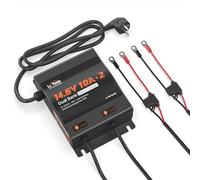 LiTime LiFePO4 - Caricatore da 14,6 V, 10 A, 2 canali, IP67, impermeabile, 12 V CA, con indicatore LED, connettore Anderson, caricabatterie appositamente per batteria al litio da 12 V (12,8 V)