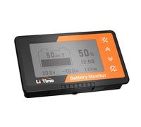 LiTime Monitor Con Shunt 500 A, 8 V-120 V per Batteria Camper, Moto, Golf, Solare - Schermo LCD, Allarme Buzzer, Capacità Percentuale, Tempo di Potenza, Voltmetro