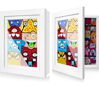 Litimkat 2 cornici artistiche per bambini, formato A4（bianco） | con apertura frontale, spazio per oltre 150 disegni, ideali per conservare e presentare opere d'arte per bambini, colore