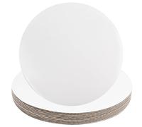 Litinliv 10 Pezzi Cakeboard Sottotorta, Vassoio Cake Board, Sottotorta Tondo Cake, Supporti per Torte in Cartone, Cartoncini per Torte Riutilizzabili per Pizza, Compleanno, Pasticcini（Bianco）
