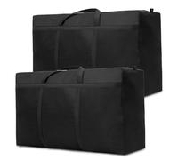 Litinliv 125L Borsa Stoccaggio di Grande Capacità, 2 Pezzi Sacchetti Stoccaggio Impermeabile, Borsa Portaoggetti per Trasloco con Cerniere e Manico, Contenitori Sottoletto per Piumini Vestiti Viaggi