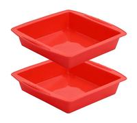 Litinliv 2 Pezzi Stampo Silicone Torta, Stampo Quadrato per Torte in Silicone, Cottura Antiaderente Stampo, Stampi Panificazione Silicone Riutilizzabili per Torte, Microonde, Pane, 26 x 24 x 6 CM