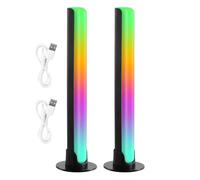 Litinliv 2 Pz Luce LED RGB USB, Luce del Ritmo Musicale Dinamico Multicolor, 21cm Barra Luminosa Gaming, Lampada Retroilluminazione per PC, Decorazione Stanza Gaming, Nessuna APP