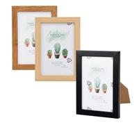 Litinliv 3 Pezzi Cornice per Foto,10x15 cm Portafoto in Legno Decorati,Portafoto con Supporto,Struttura in legno naturale in legno,per un facile montaggio,a casa,a scuola,in ufficio