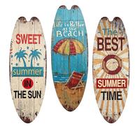 Litinliv 3 Pezzi Tavola da Surf Segni Spiaggia,Targhe In Legno Per Tavola Da Surf,Placche In Legno A Tema Spiaggia,Cartelli da spiaggia all'aperto decorare,per la spiaggia,feste,decorazione da parete