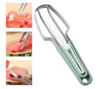 Litinliv Affettatrice per Anguria, 3 in 1 Tagliafrutta in Acciaio Inossidabile, Taglia-Melone Multifunzione, Forchetta per Frutta, Nuovo Taglia-Melone 3 in 1 per Gadget Cucina Famiglia (Verde)
