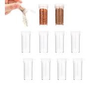 Litinliv Barattoli Porta Spezie Set, 10 Pezzi Mini Piccolo Dispenser per Spezie con Coperchio, Set di Sale e Pepe da Viaggio, Trasparente Spargisale in Plastica per Campeggio, Cucina, Barbecue