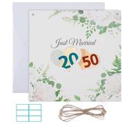 Litinliv Biglietti Auguri Biglietto con Busta, Portasoldi per Matrimonio, Regalo in Denaro, Biglietto di Auguri per Matrimonio, Biglietto Matrimonio Portasoldi, Biglietto Auguri Matrimonio Legno (A)
