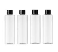Litinliv Boccette da Viaggio, 4 Pezzi Contenitori di Plastica Trasparente con Tappo Flip Top, Contenitori da Viaggio per Liquidi, Flaconi per Cosmetica per Viaggi, Campeggio, Cura Della Pelle (250ml)