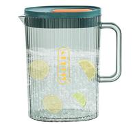 Litinliv Brocche per Acqua, 2000 ml Brocca in Plastica con Coperchio e Maniglia, senza BPA, Brocca da Frigo Trasparente per Casa, Brocca per Bevande per Limonata, Succo Freddo, Latte (Verde)