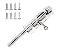 Litinliv Chiavistello Scorrevole in 304 Acciaio Inox, 16CM Bullone Serratura Porta, Bullone Chiavistello Porta con Viti, Catenaccio Porta, Chiusura Porta per Cancelli Sicurezza Casa Cortile Giardino