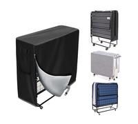 Litinliv Coperta per Lettino Pieghevole, 99x38x114CM Copri Brandina Pieghevole, Copertura per Letto Impermeabile in tessuto Oxford, Letto Pieghevole Borsa Portaoggetti Antipolvere, Nero