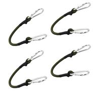 Litinliv Corda Elastica con Moschettone da 30cm, 4 Pezzi Cordini Elastici con Moschettone, Corde Elastiche con Gancio Tenditore per Bagagli, Cinghie Elastiche per Campeggio, Teloni, Portabici, Tenda