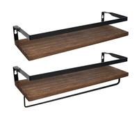 Litinliv Mensole da Muro Design Moderne, 2 PCS Mensola a Muro in Legno,Mensola da Parete, Scaffali galleggianti da parete, Mensole Sospesa da Parete Rustico per Cucina, Bagno, Salotto, Ufficio