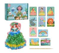 Litinliv Poke Art Giocattoli Fai da Te, Kit di Artigianato per Bambini, Kit di Artigianato per Vestire la Principessa,Creative Puzzle Puncture Painting, Giocattoli Poke Painting Educativi Kit