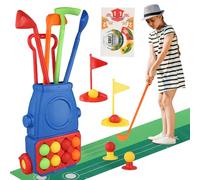 Litinliv Toddler Golf Set Giocattoli per Bambini, Golf Valigia Gioco, 4 Mazze da Golf, 8 Palline, Giochi da Esterno per Bambini, Set di giocattoli da golf per bambini Giocattolo per Ragazzi Ragazze