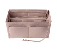 LITLANDSTAR Borsa in feltro a più scomparti in tinta unita grande capacità borsa per il trucco da donna da viaggio grande organizer per trucchi borsa da toilette borsa da viaggio, cachi