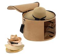 LITLANDSTAR Grandi scatole per cappelli con coperchio, 45 cm × 30 cm, pieghevole, in feltro con manici e tracolla per trasportare e conservare diversi tipi di cappelli, cammello
