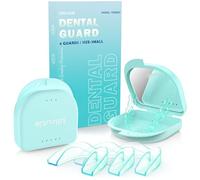 Litlcutie Paradenti per il Digrignamento Notturno dei Denti, Paradenti Notturni per il Digrignamento dei Denti con Custodia a Specchio 2 x 5X, Verde Menta, Piccola (4 Pacchetti)