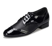 LITNERMIA Scarpe Stringate da Uomo Latin Jazz Modern Rumba Sala da Ballo Social Tango Scarpe da Ballo,ASM2302 Nero 2.5cm Tacco,43 EU